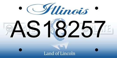 AS18257 Illinois License Plate