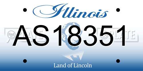 AS18351 Illinois License Plate