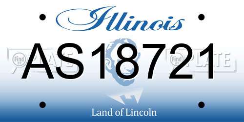 AS18721 Illinois License Plate