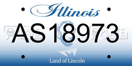 AS18973 Illinois License Plate