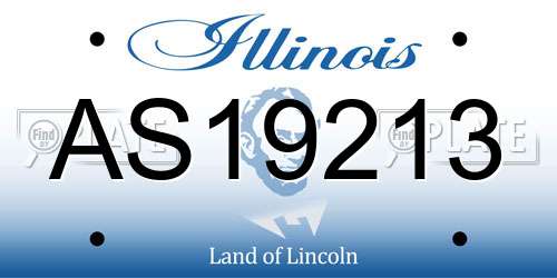 AS19213 Illinois License Plate