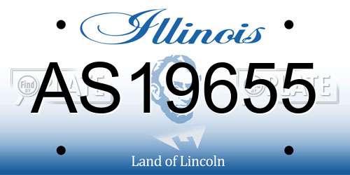 AS19655 Illinois License Plate