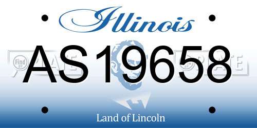 AS19658 Illinois License Plate