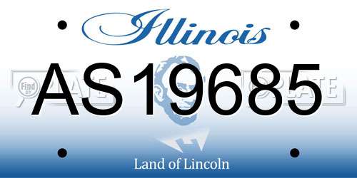 AS19685 Illinois License Plate