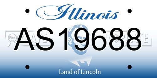 AS19688 Illinois License Plate