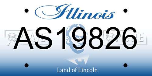 AS19826 Illinois License Plate