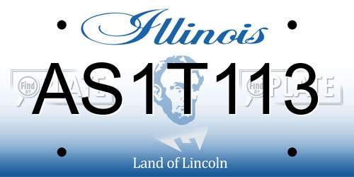 AS1T113 Illinois License Plate