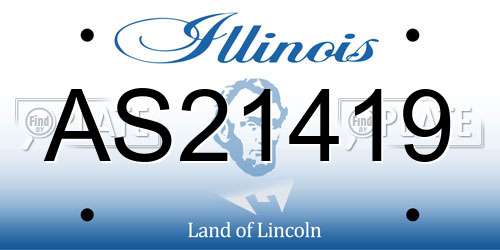 AS21419 Illinois License Plate