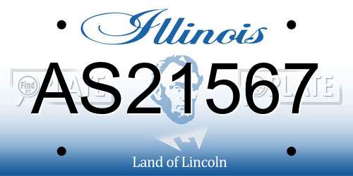 AS21567 Illinois License Plate