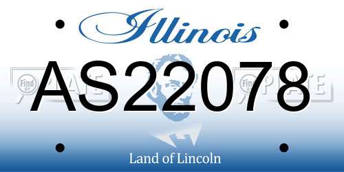 AS22078 Illinois License Plate