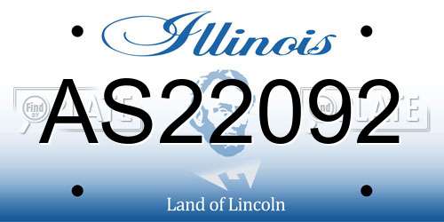 AS22092 Illinois License Plate