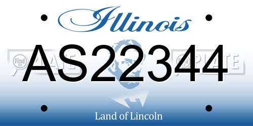 AS22344 Illinois License Plate