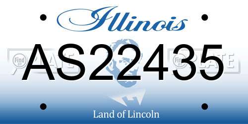 AS22435 Illinois License Plate