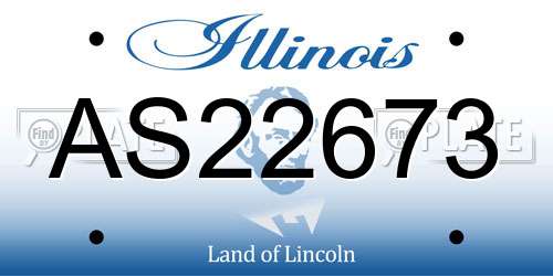 AS22673 Illinois License Plate