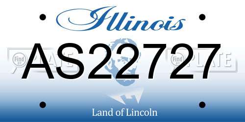 AS22727 Illinois License Plate