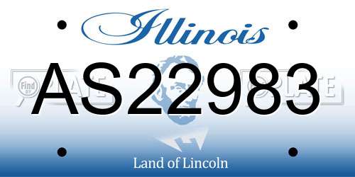 AS22983 Illinois License Plate
