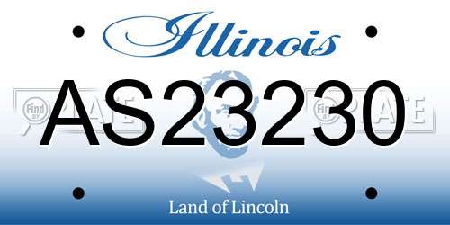 AS23230 Illinois License Plate