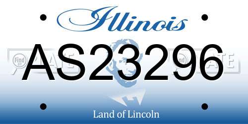 AS23296 Illinois License Plate