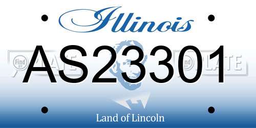 AS23301 Illinois License Plate