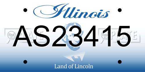 AS23415 Illinois License Plate