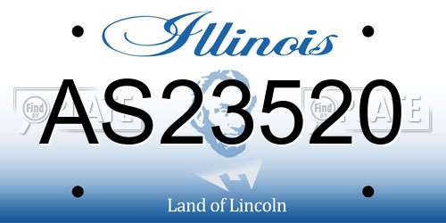 AS23520 Illinois License Plate