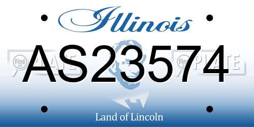 AS23574 Illinois License Plate
