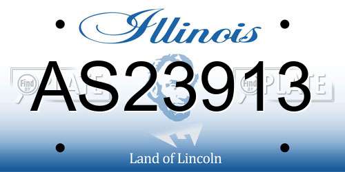 AS23913 Illinois License Plate