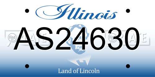 AS24630 Illinois License Plate