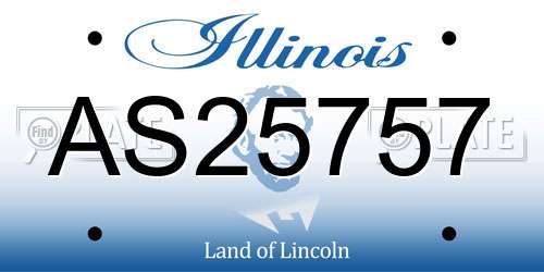 AS25757 Illinois License Plate