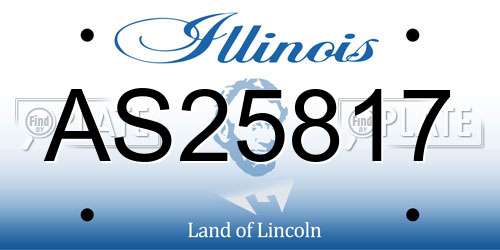 AS25817 Illinois License Plate