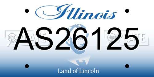 AS26125 Illinois License Plate