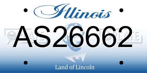AS26662 Illinois License Plate