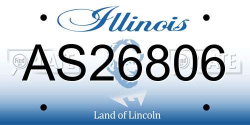 AS26806 Illinois License Plate