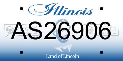 AS26906 Illinois License Plate