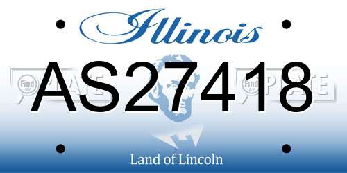 AS27418 Illinois License Plate