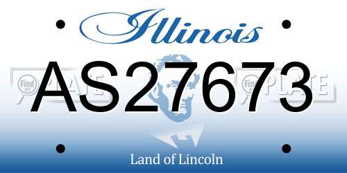 AS27673 Illinois License Plate