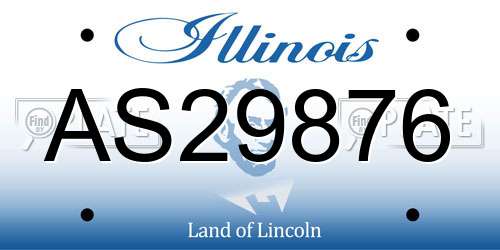 AS29876 Illinois License Plate
