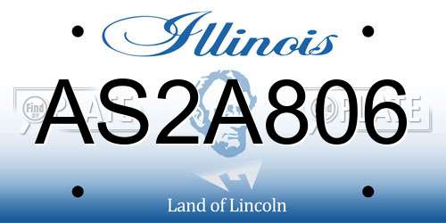 AS2A806 Illinois License Plate