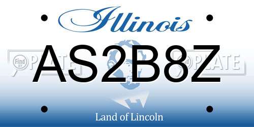 AS2B8Z Illinois License Plate