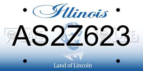 AS2Z623 Illinois License Plate