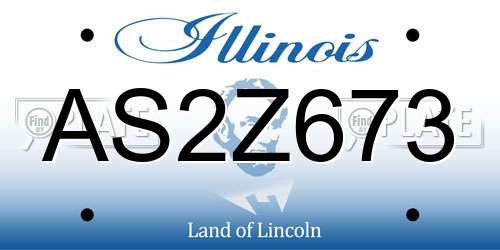 AS2Z673 Illinois License Plate