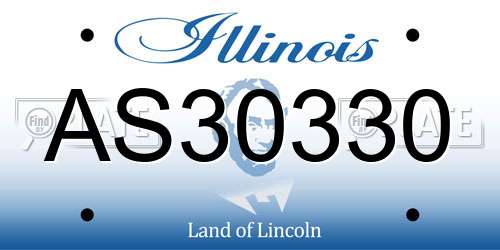 AS30330 Illinois License Plate