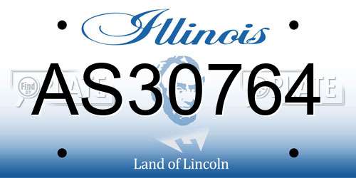 AS30764 Illinois License Plate
