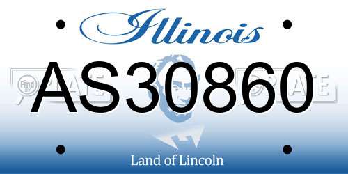 AS30860 Illinois License Plate