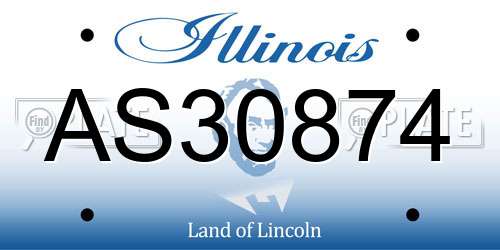 AS30874 Illinois License Plate
