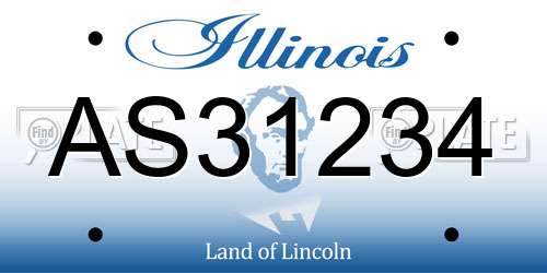 AS31234 Illinois License Plate