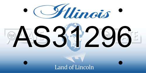 AS31296 Illinois License Plate