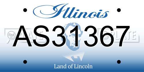 AS31367 Illinois License Plate