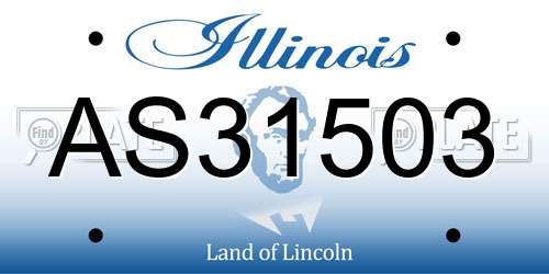 AS31503 Illinois License Plate