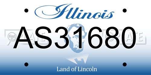 AS31680 Illinois License Plate